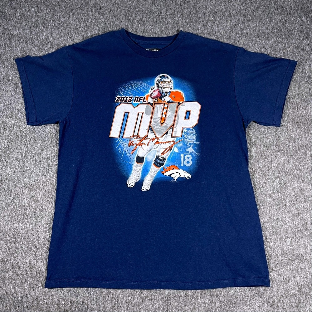 Denver Broncos NFL Vintage‎ Peyton Manning MVP T-Shirt Mens Large Football